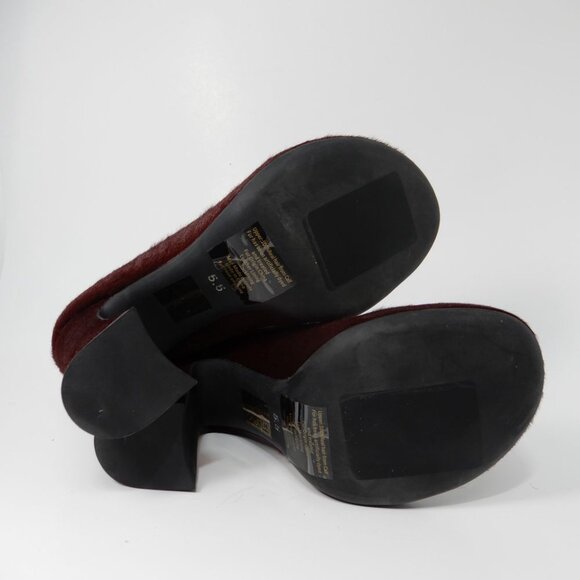 Jeffrey Campbell Buxom Pumps Heels Size 5.5 Genuine Calf Hair Wine Burgundy NEW - Picture 11 of 12